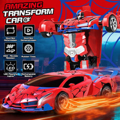 Uregoio RC car performs 360° rotations with bright LED lighting.