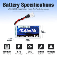 URGENEX 5-in-1 charger for convenient multi-battery charging.