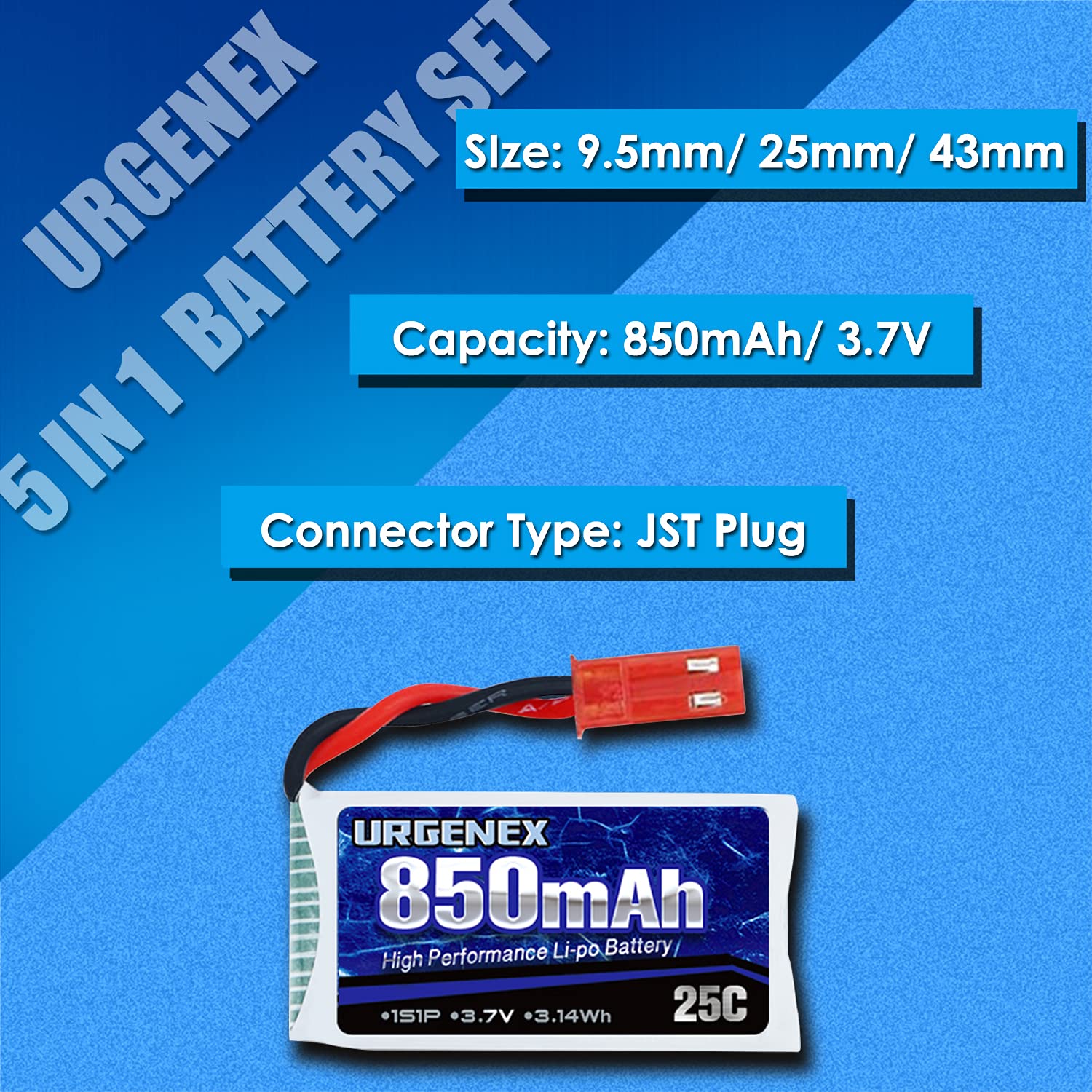URGENEX battery JST plug end for secure drone connections