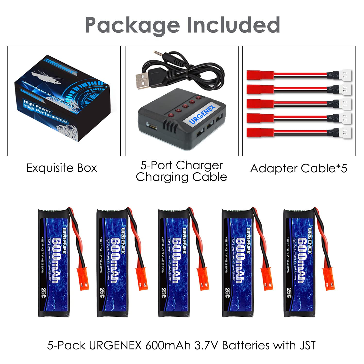 URGENEX long-life design suggesting durability across charges.