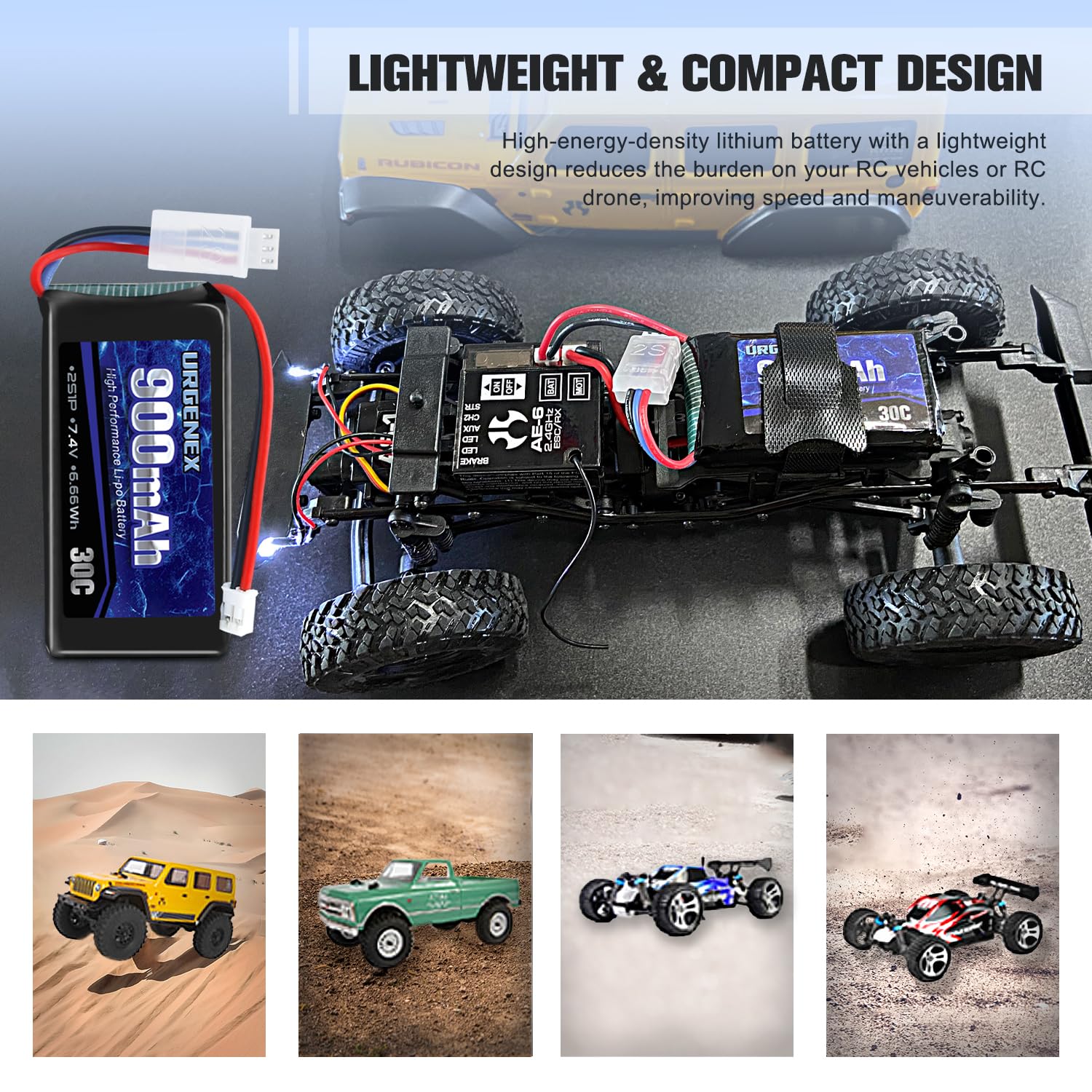 Approximately 46 g weight for balanced RC setups.