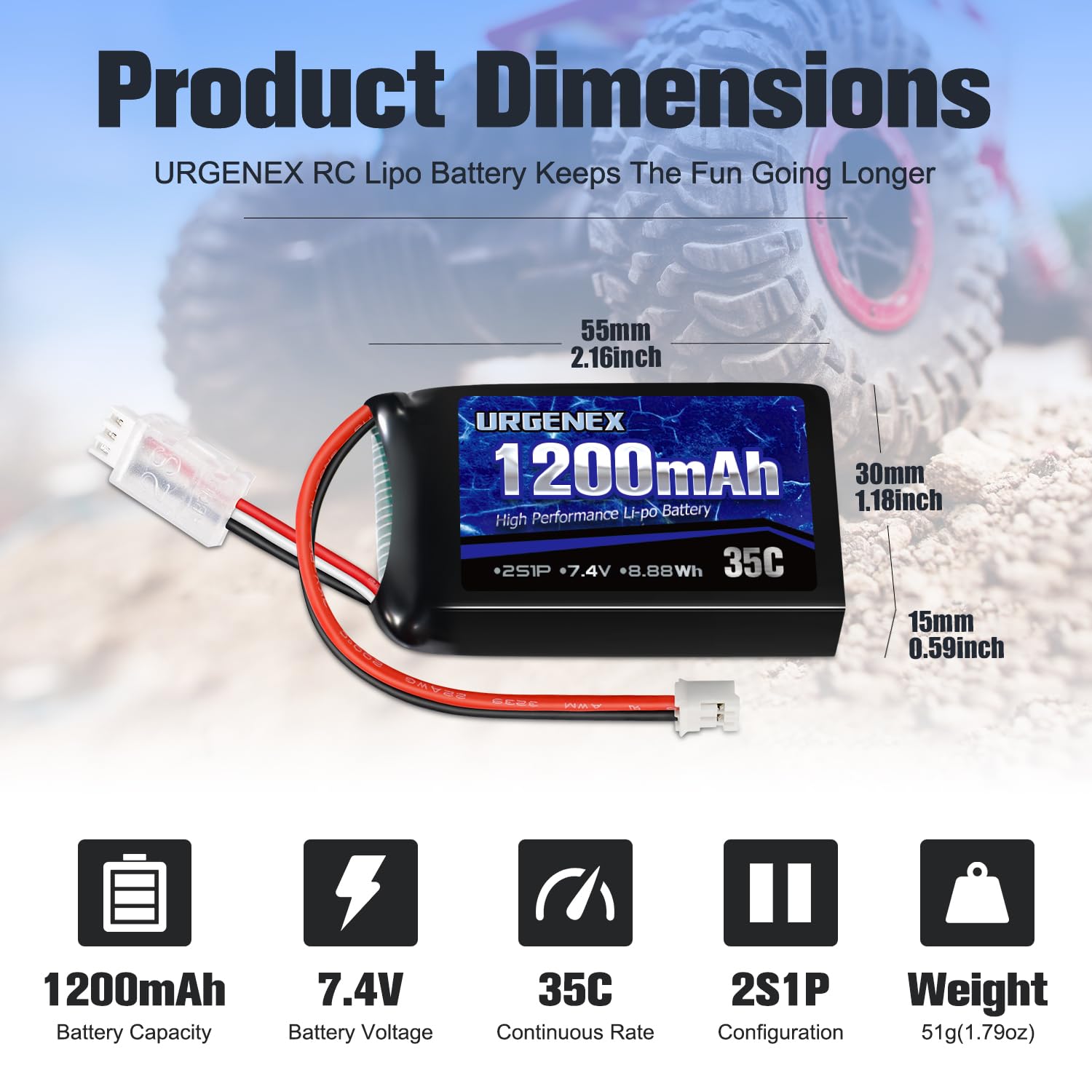URGENEX SCX24 battery held in hand highlights portable, light design
