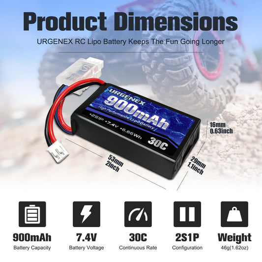 URGENEX SCX24 PH2.0 plug supports simple, reliable RC connections.