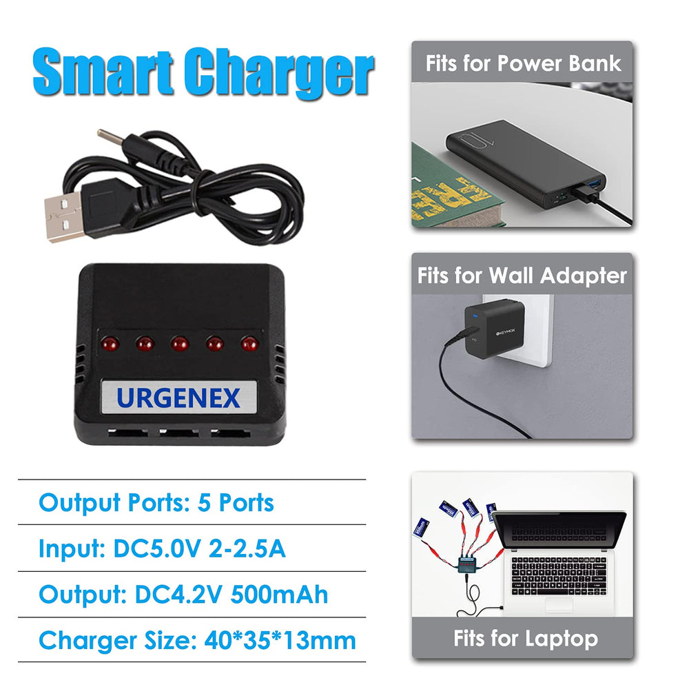 URGENEX X5 charger included for quick, reliable recharges