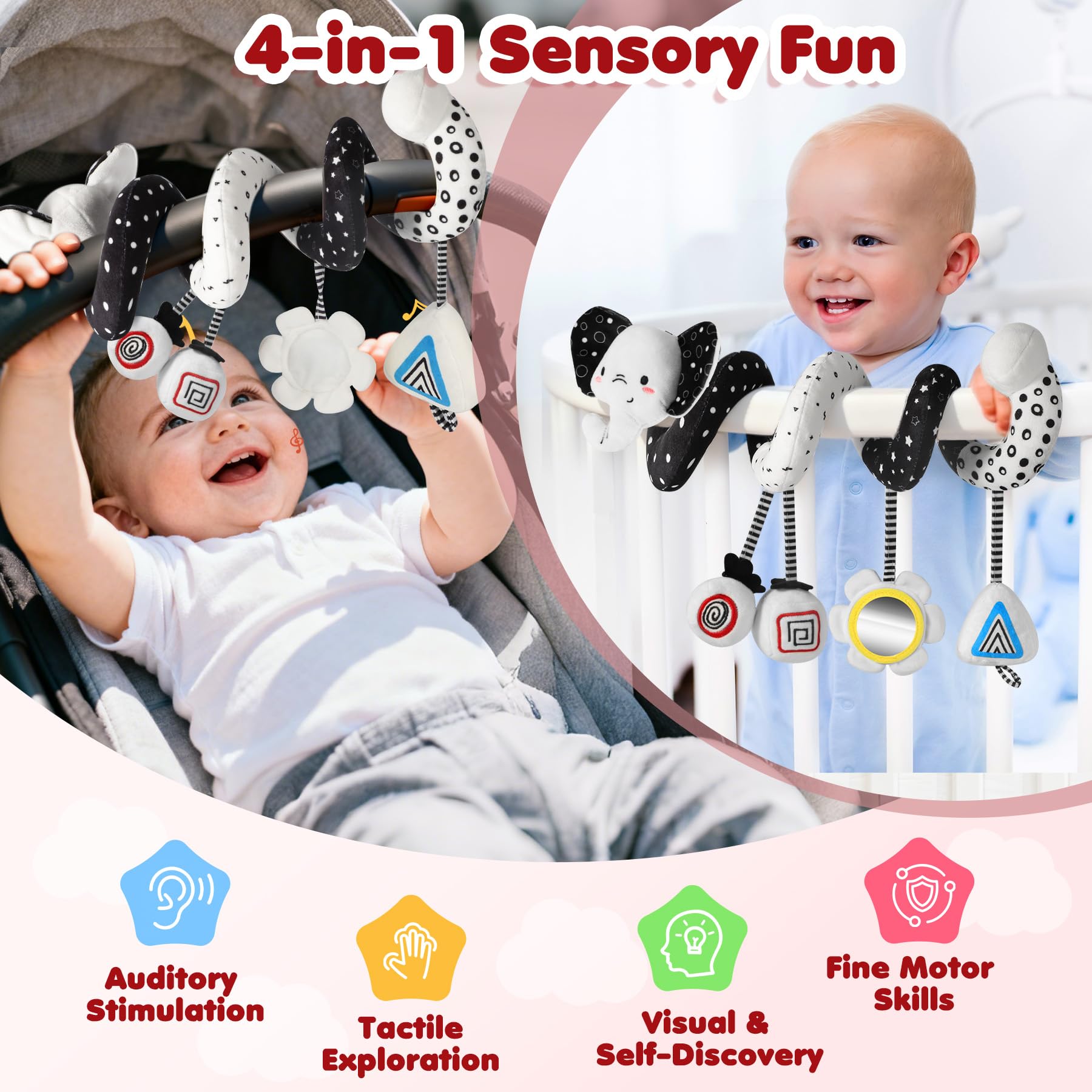 URMYWO flower toy with mirror supports self-discovery and gaze practice.