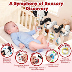 URMYWO triangle crinkle toy promotes fine motor skills during playtime.