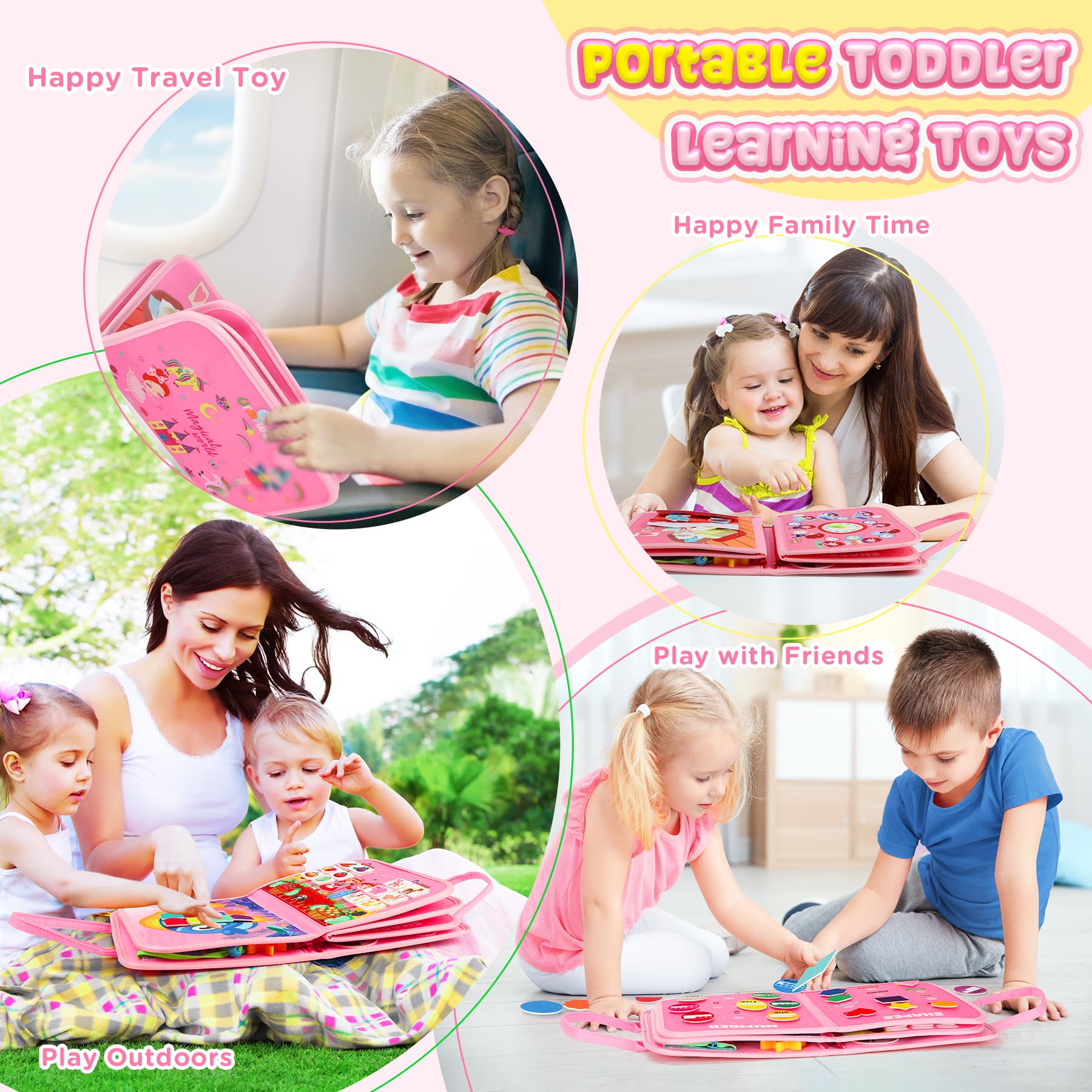 URMYWO Busy Board Pink, ideal gift for birthdays and holidays