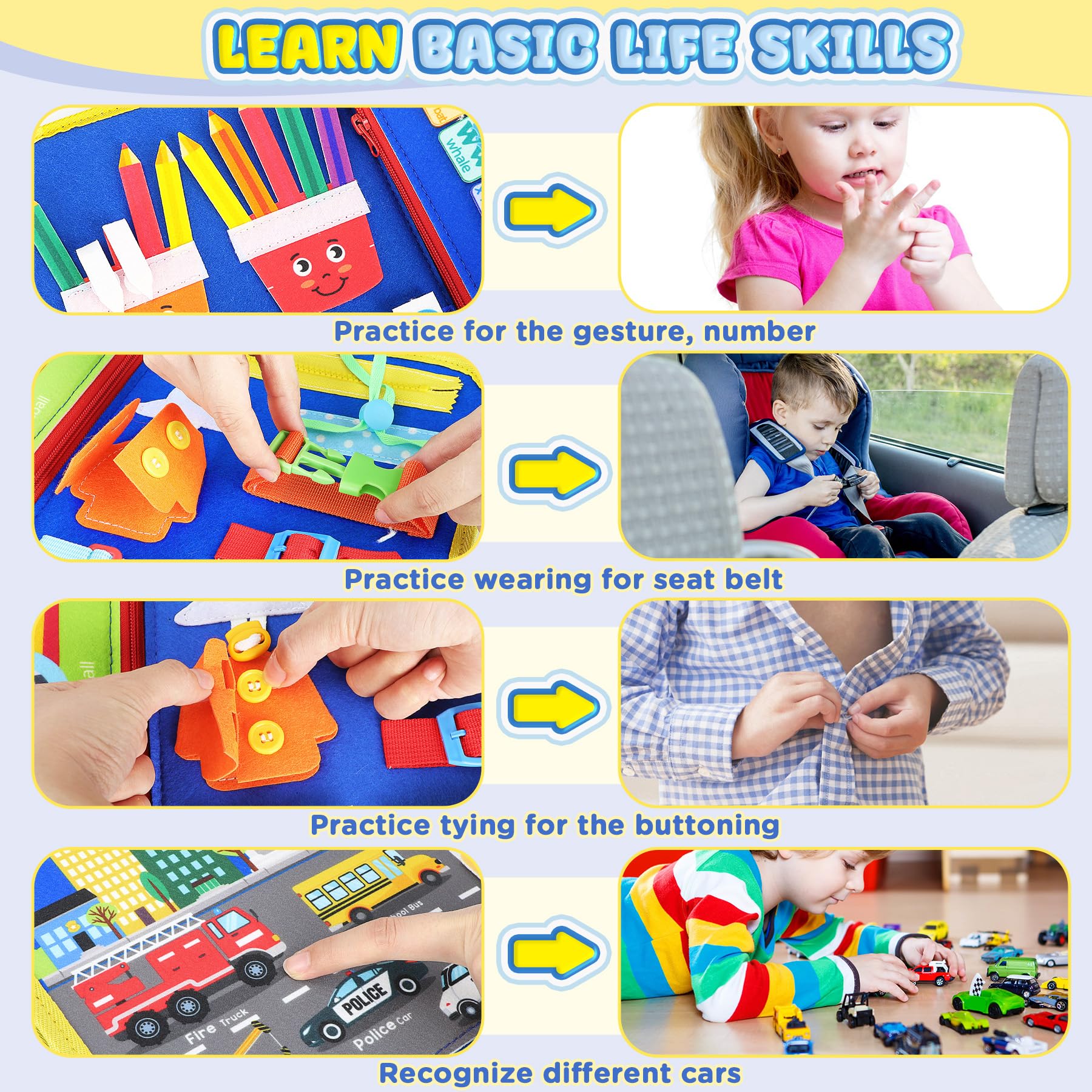 URMYWO Busy Board button activity enhances hand coordination