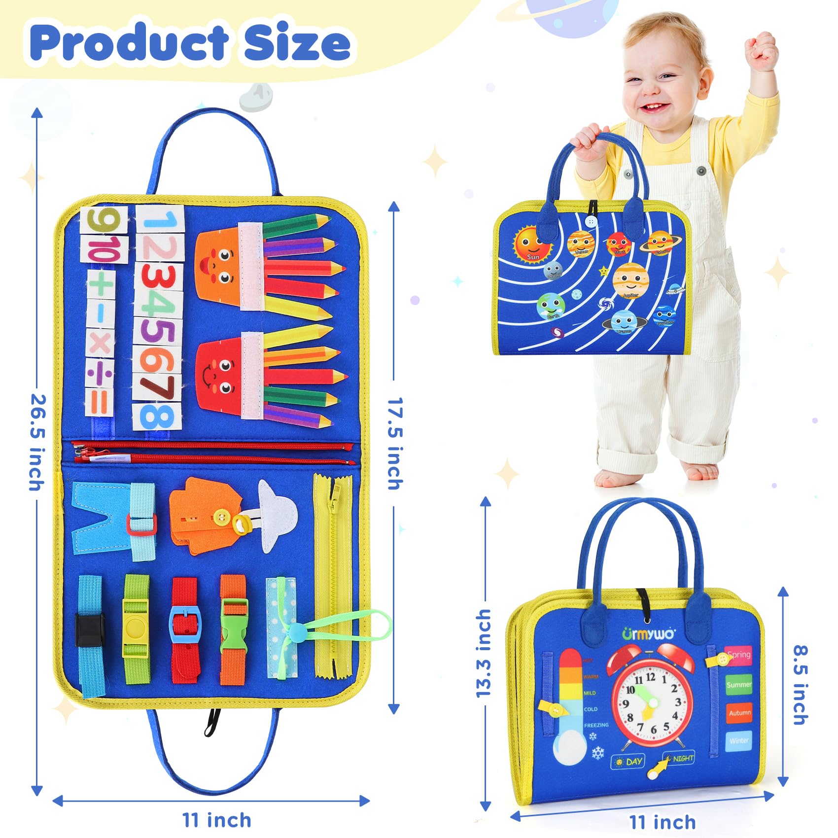 URMYWO Busy Board letters numbers promote early literacy