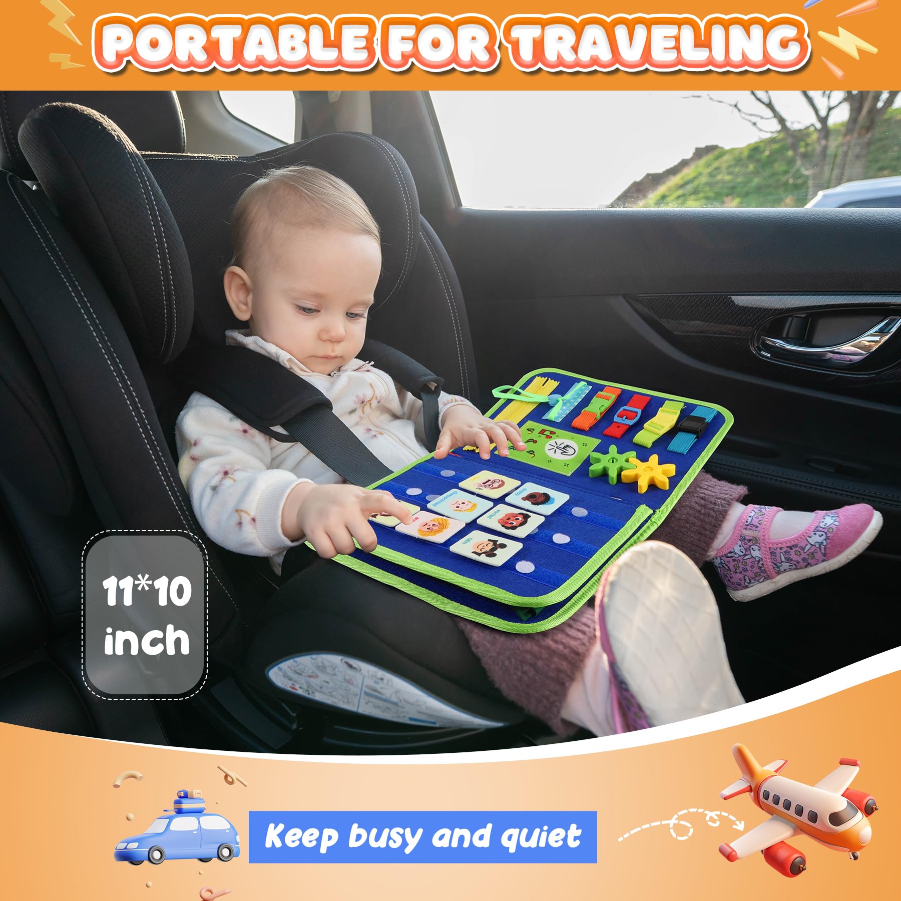 URMYWO Toddler Busy Board features sturdy connections for durable, long-lasting use.