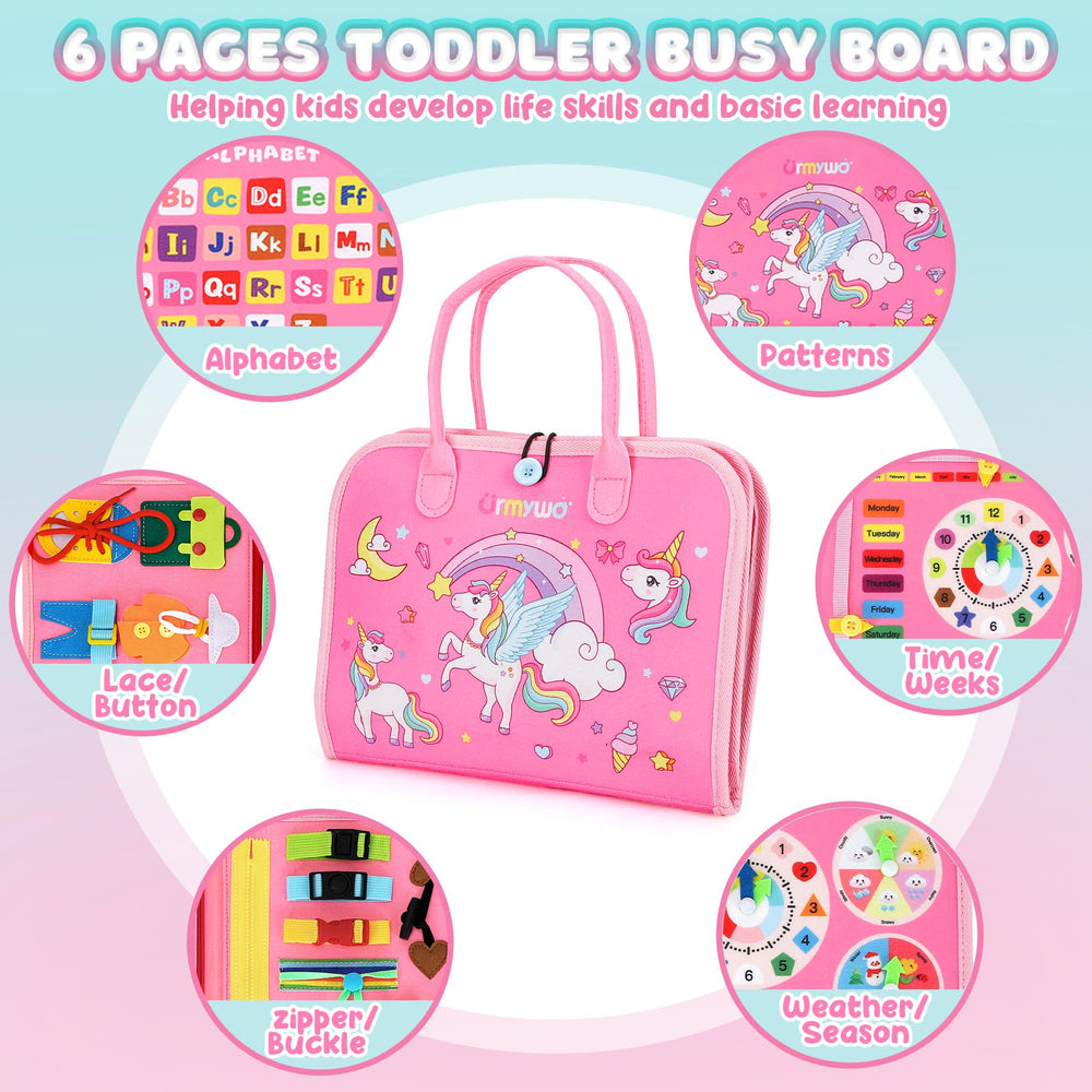 URMYWO Learning Activities Board with fine motor focus supports early skills