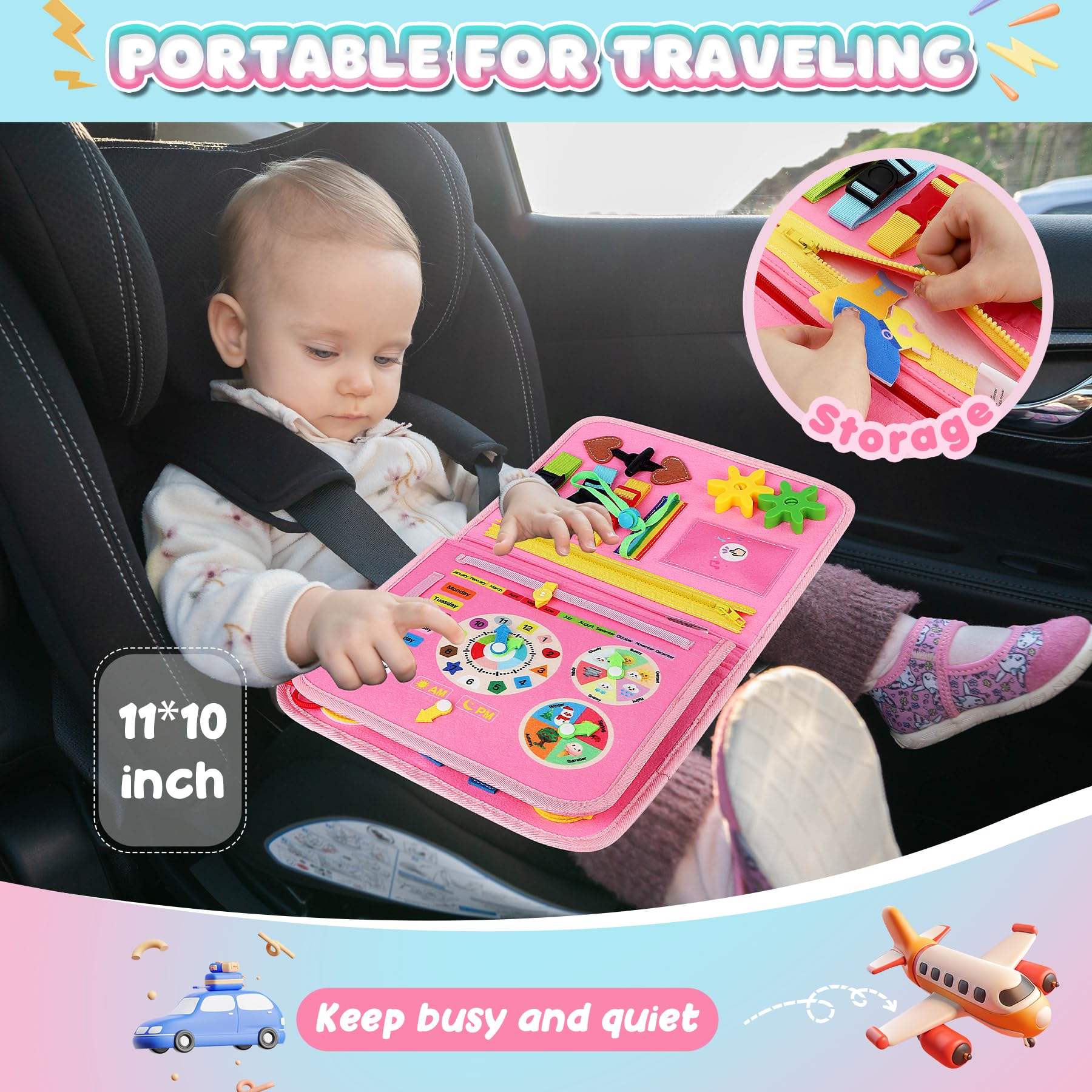 URMYWO Quiet Travel Toy keeps toddlers engaged during flights or drives