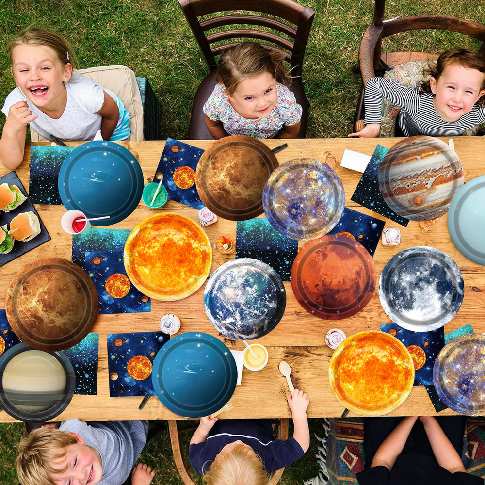 UROINEPA space-themed party decor creates immersive cosmic ambiance
