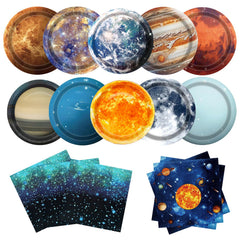 UROINEPA space plates with planet designs for kids' cosmic party meals