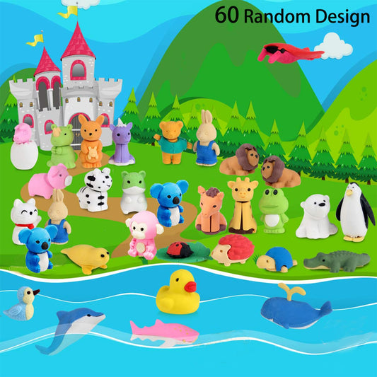 URSKYTOUS desk pets erasers 1 inch, perfect for pencil cases and collections