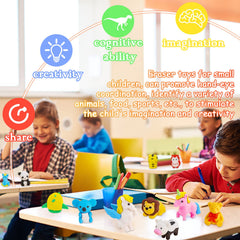 URSKYTOUS mini erasers, pocket-sized desk pets for travel and fun