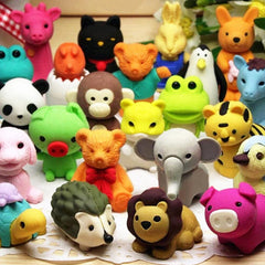 URSKYTOUS puzzle animal erasers set of 60, colorful figures for learning and play