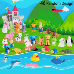 URSKYTOUS puzzle erasers close-up showing detachable pieces for play.