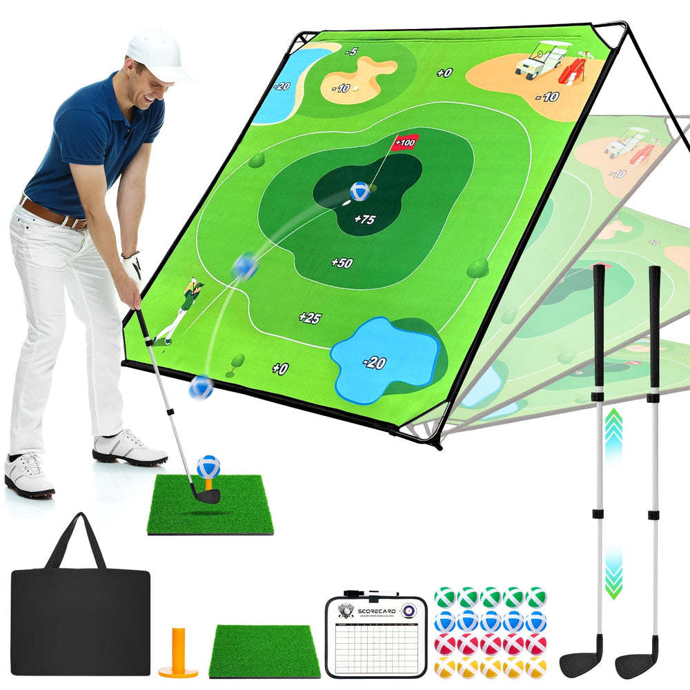 URUQ golf chipping large target mat for realistic backyard practice and improved accuracy.