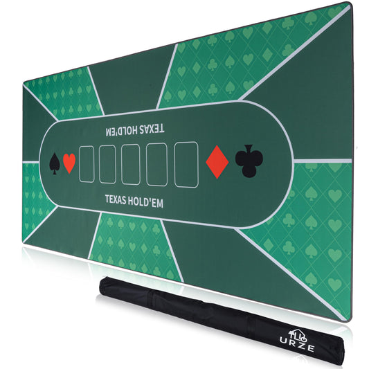 Urze poker table top foldable 70x35 with non-slip backing for stable play.