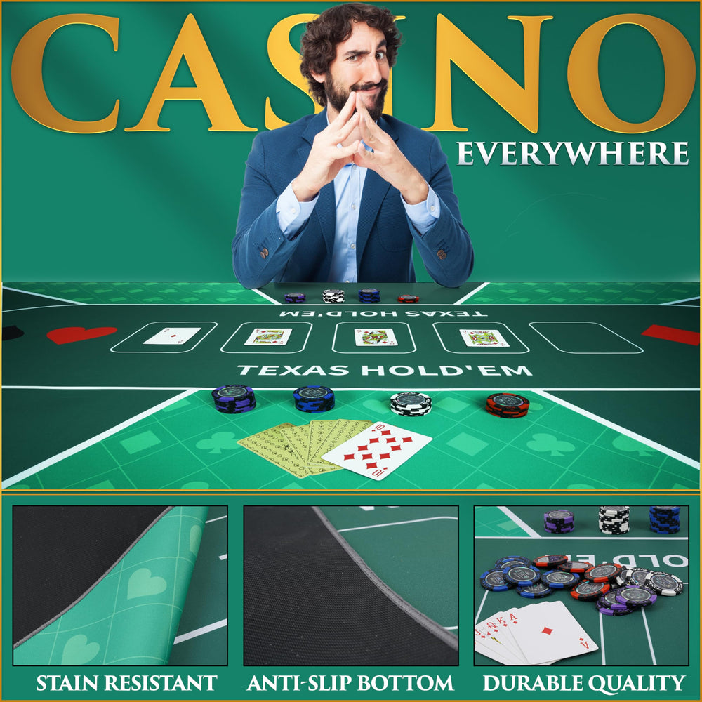 Urze poker table top quick-roll design for fast setup and storage.