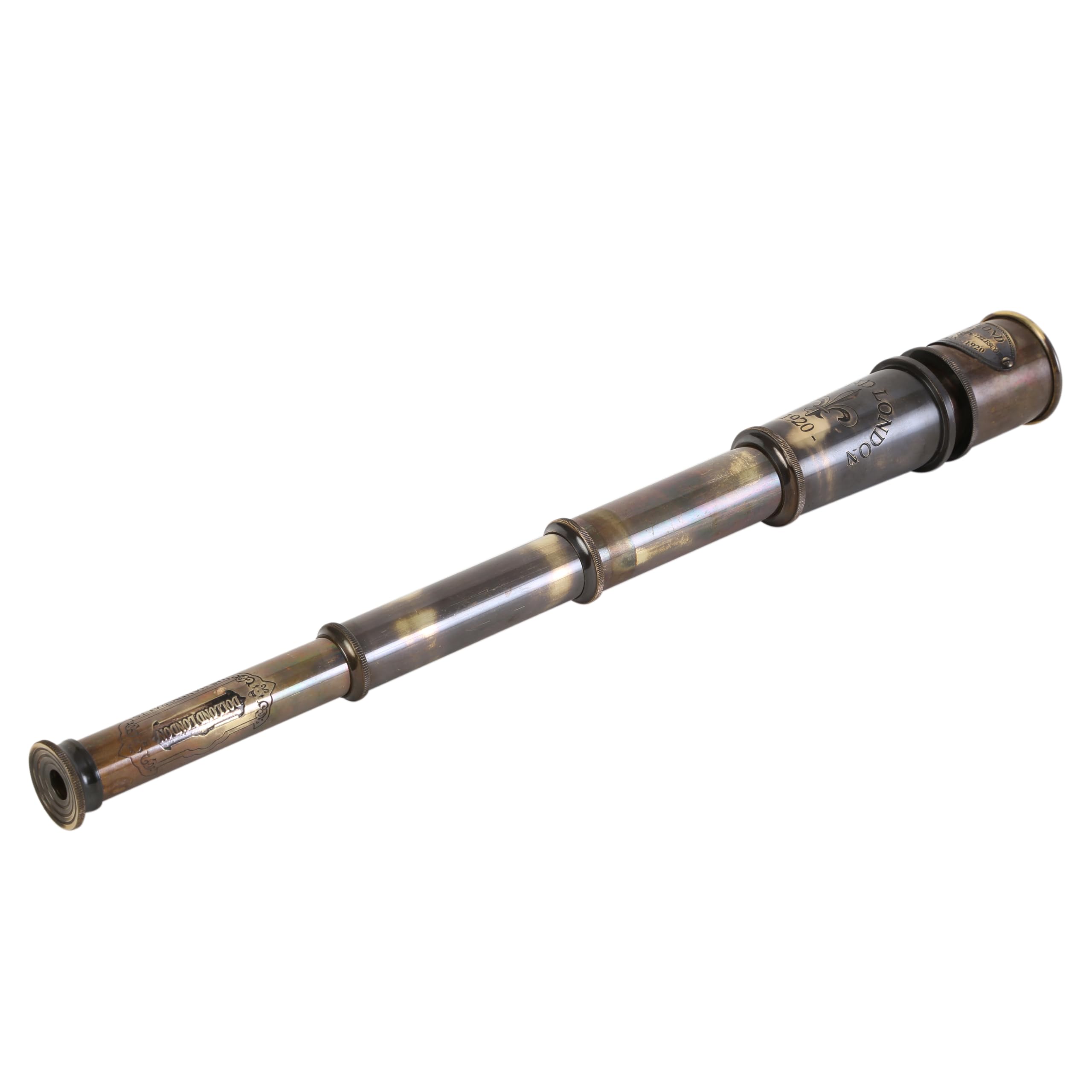 US HANDICRAFTS 1920 Marine Telescope collapsed-5-5in compact form for travel and gifts.
