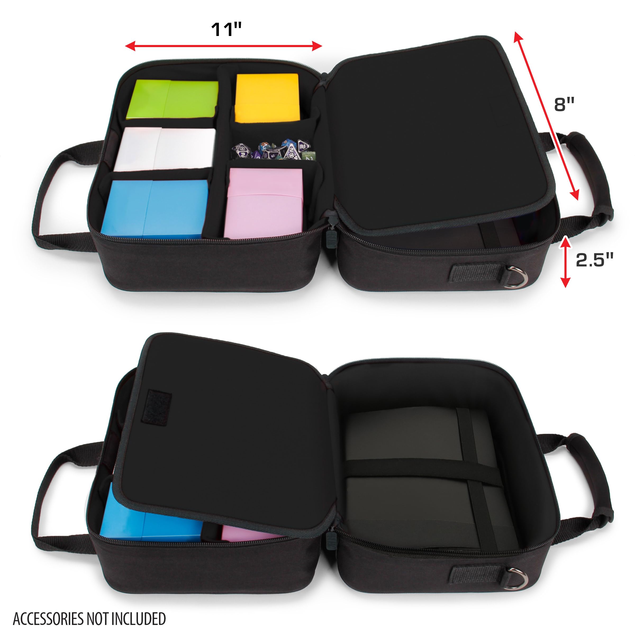 USA Gear Card Deck Storage Bag interior dividers customizing pockets for sleeved cards