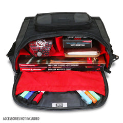 USA Gear compact travel bag exterior pocket for quick access dice and pencils
