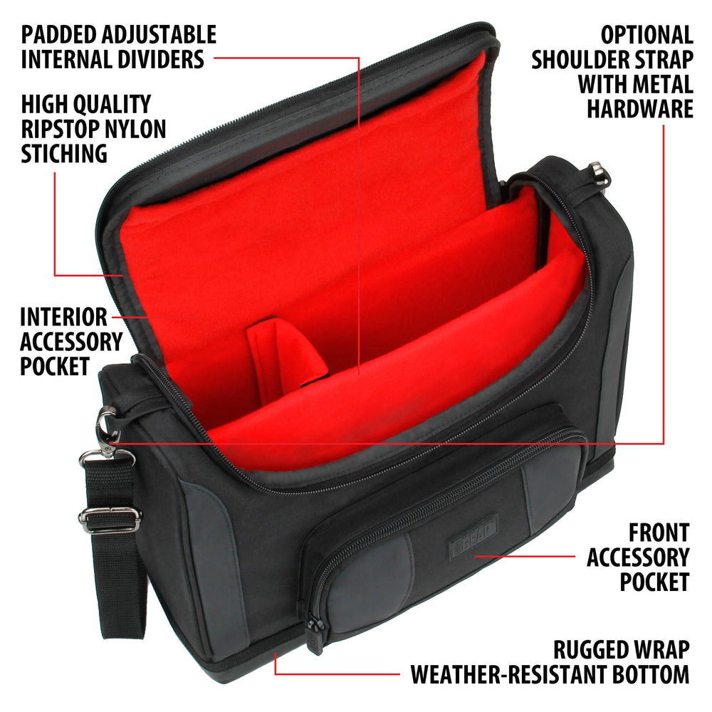 USA Gear compact travel bag interior dividers showing adjustable compartments