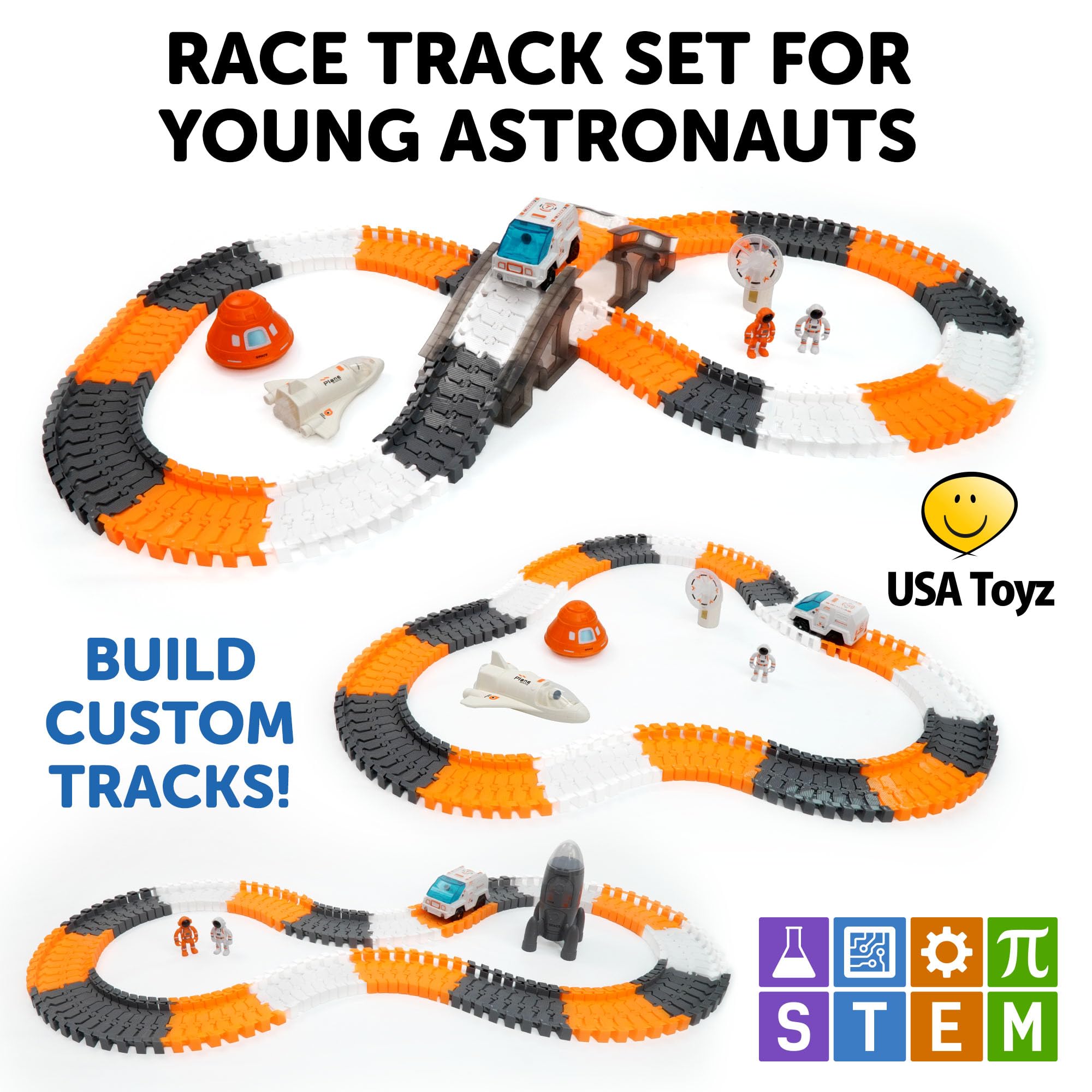 USA Toyz Galactic Race Tracks tunnels, bridge, and intersection features