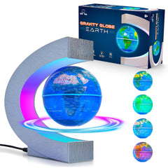 USA Toyz Gravity Globe on the C-frame base levitating Earth for a stylish desk centerpiece.