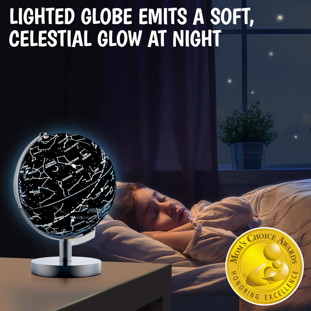 USA Toyz Illuminated Globe 360-degree rotation supports learning from every angle.