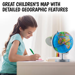 USA Toyz Illuminated Globe geography details support visual geography lessons.