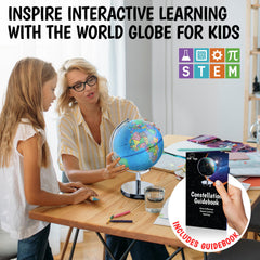 USA Toyz Illuminated Globe night light casts a gentle glow for bedtime reading.