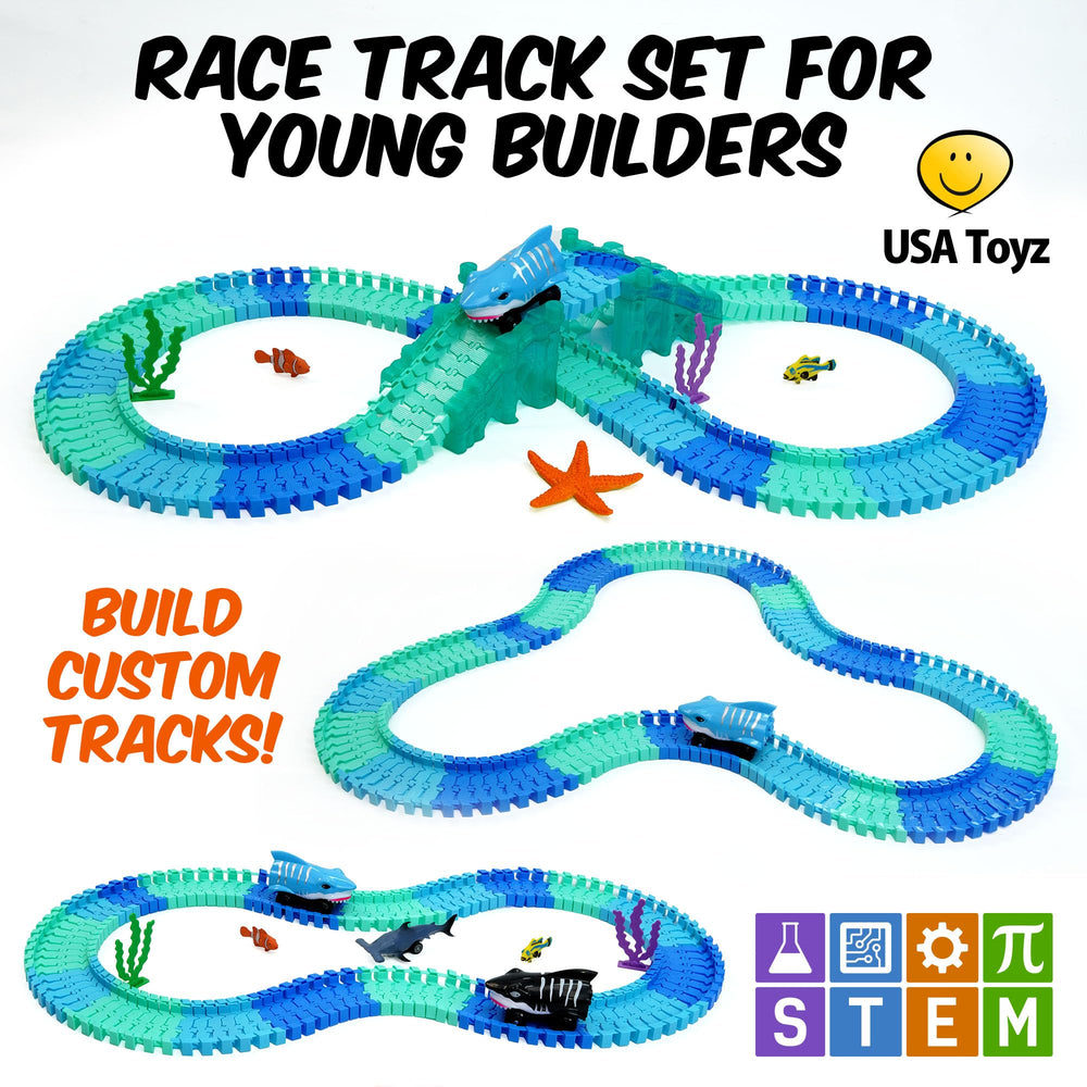USA Toyz shark cars and pull-back racers for quick-start racing action