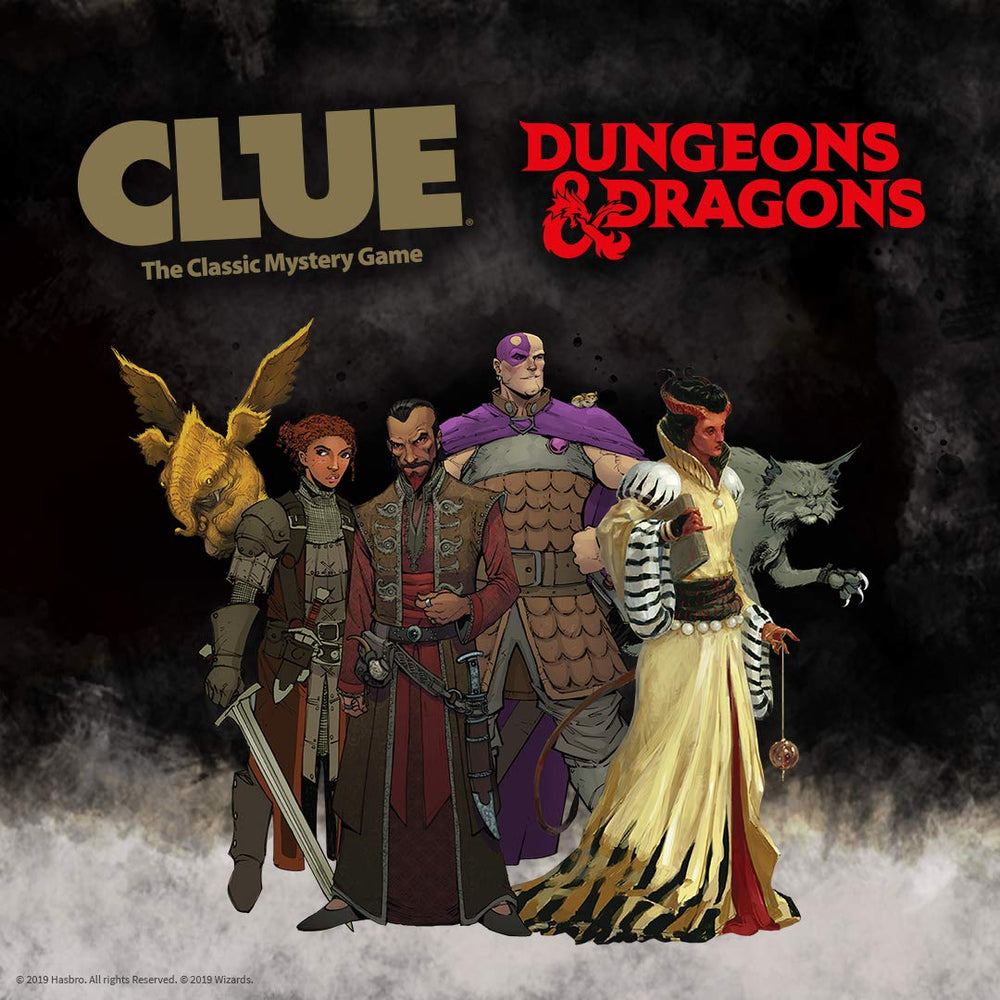 USAOPOLY Clue D&D table setup showing multiplayer gameplay.