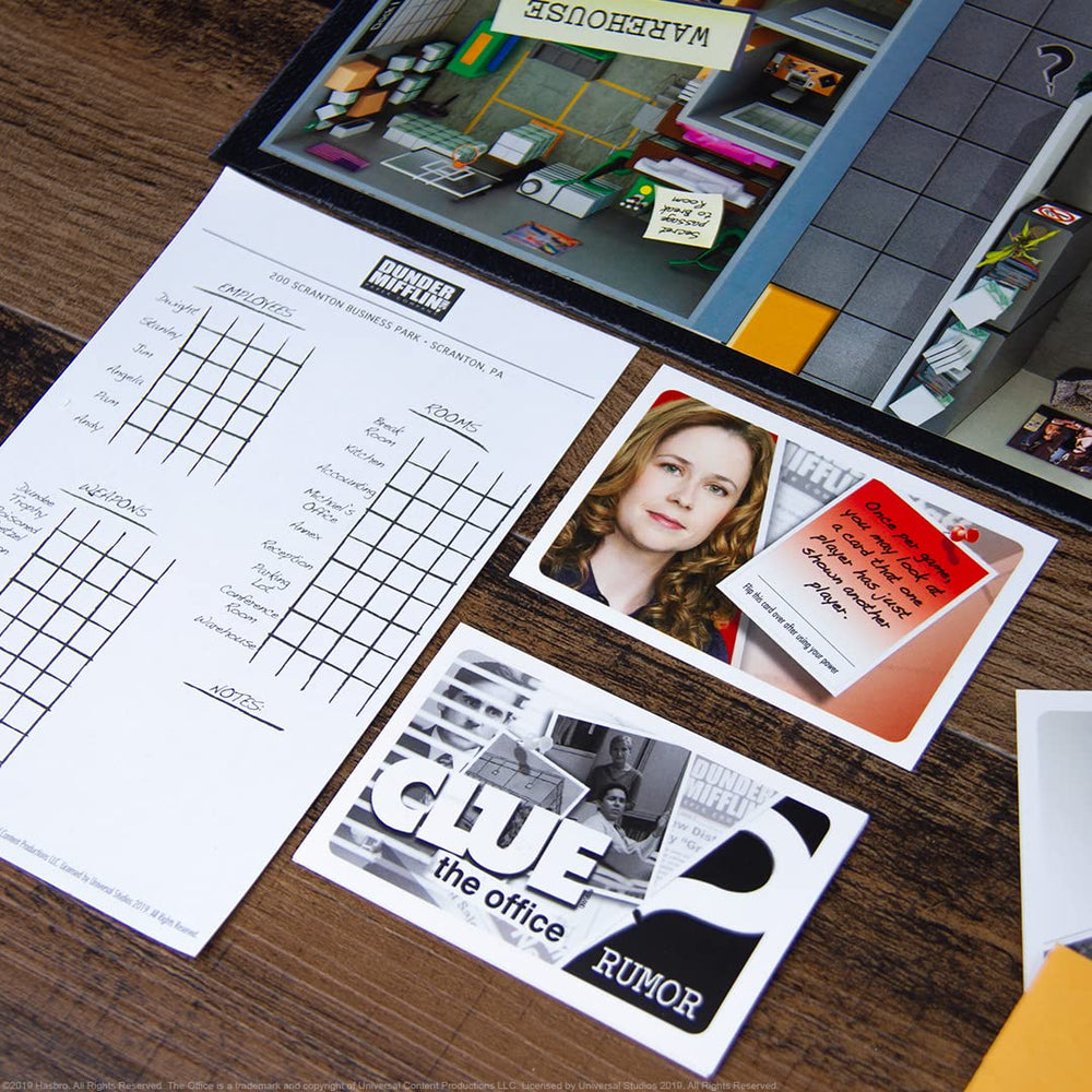 USAOPOLY CLUE intrigue cards adding twists to gameplay.