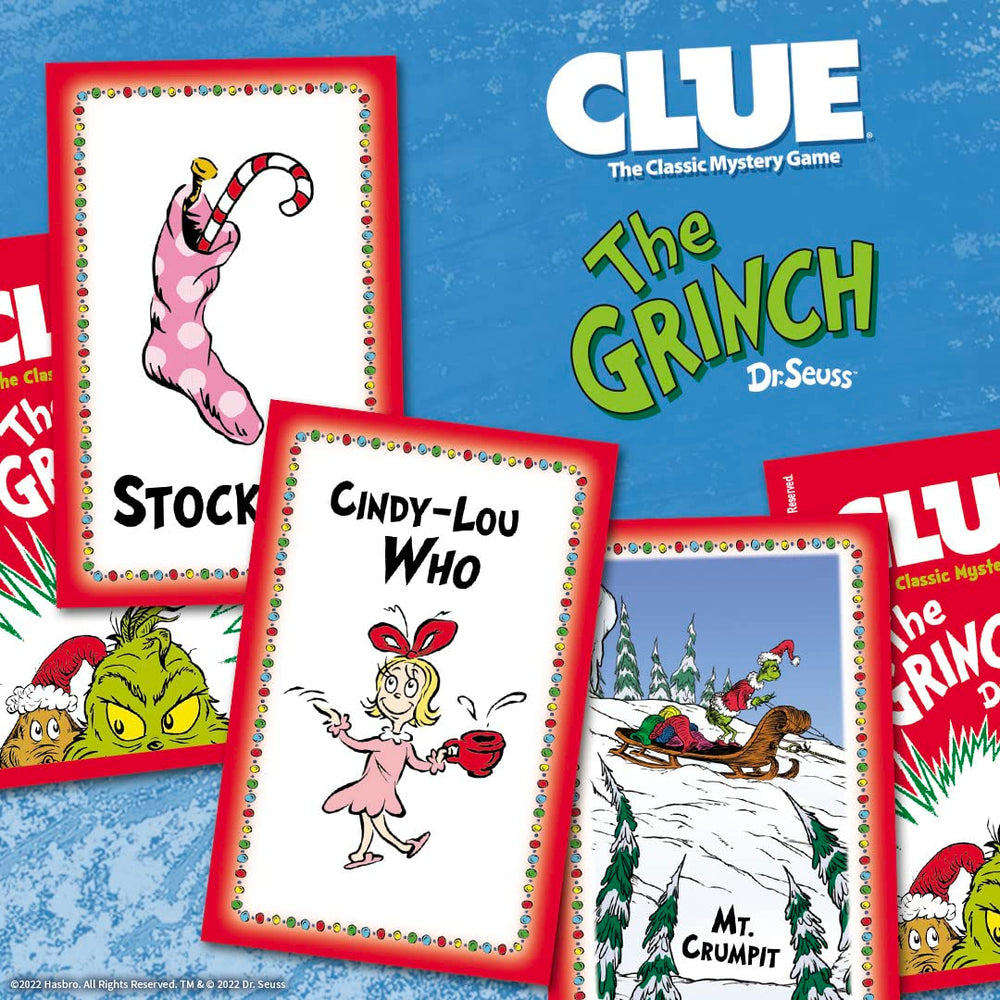 USAOPOLY Clue The Grinch Christmas Tree token as a clue marker