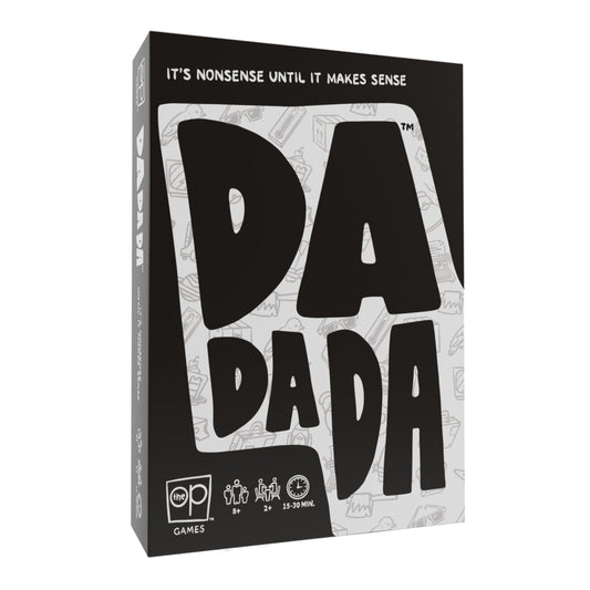 USAOPOLY Dadada box-front with players ready to play for a lively game night.