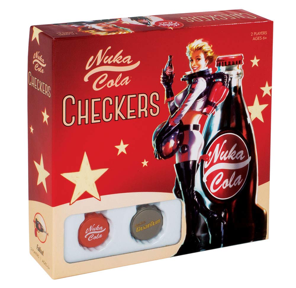 USAopoly Fallout Nuka-Cola checkers board for immersive family game nights.