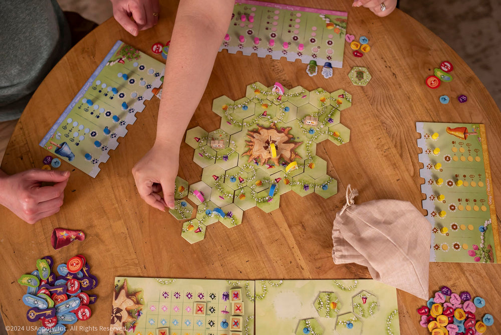 USAOPOLY Gnome Hollow market tokens shimmering for treasure rewards