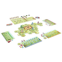 USAOPOLY Gnome Hollow tiles arranged in a vibrant garden layout