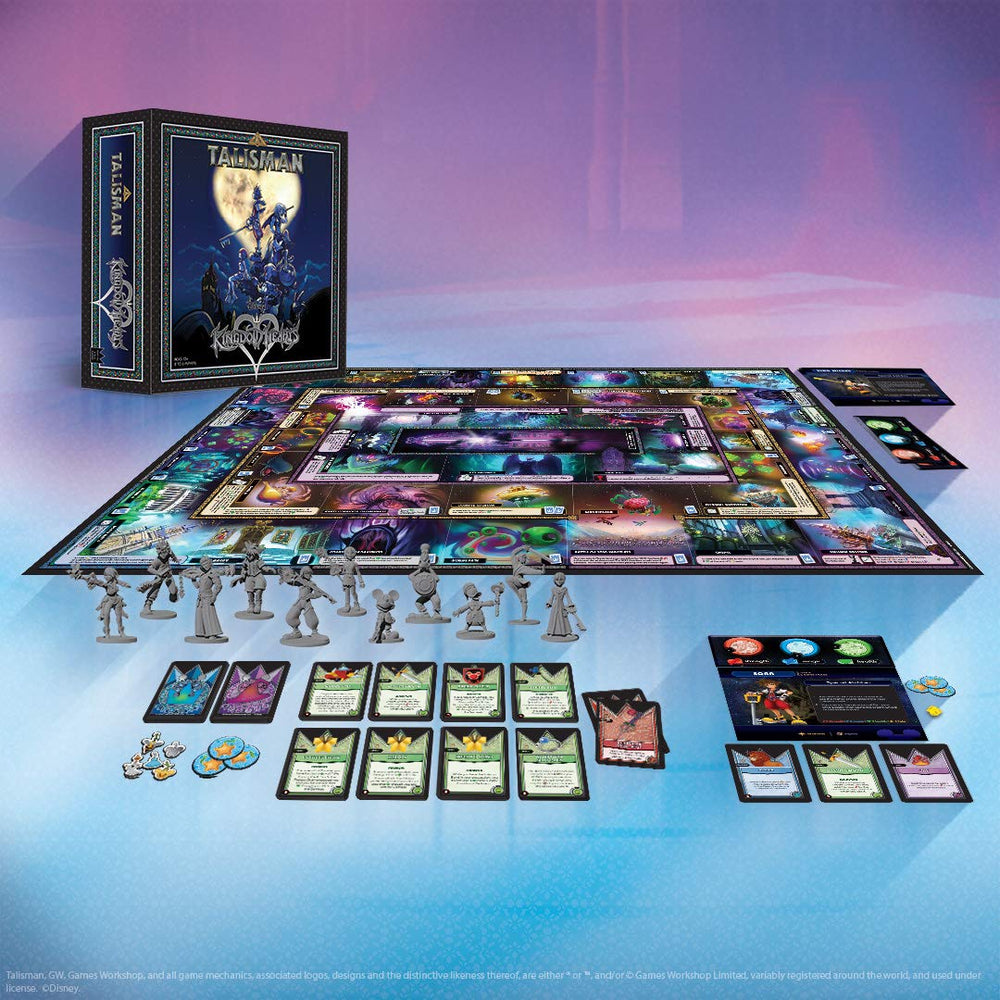 USAOPOLY Kingdom Hearts Talisman setup and playthrough visuals for quick learning