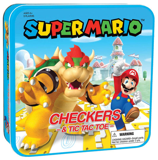 USAOPOLY Mario and Bowser collectible tin for two players.