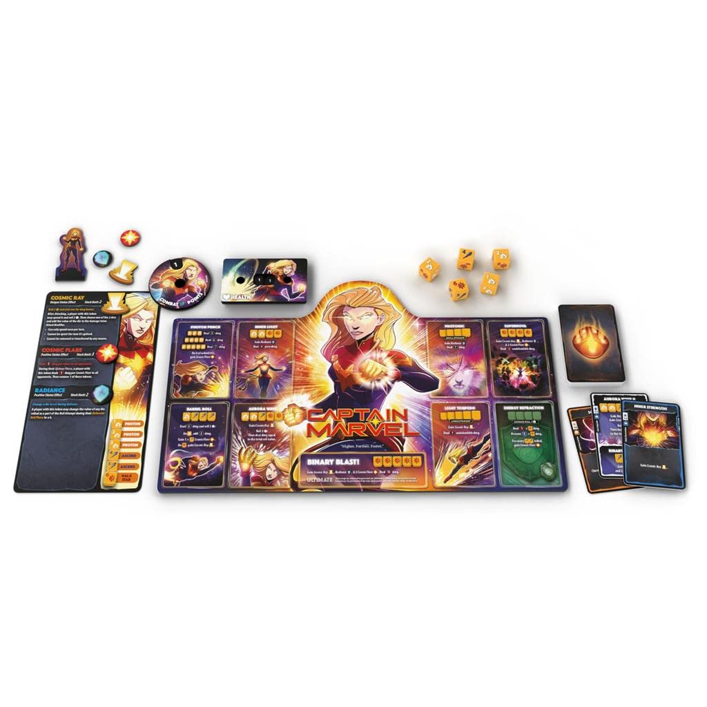USAOPOLY Marvel Dice Throne CP dials show combat point management during play
