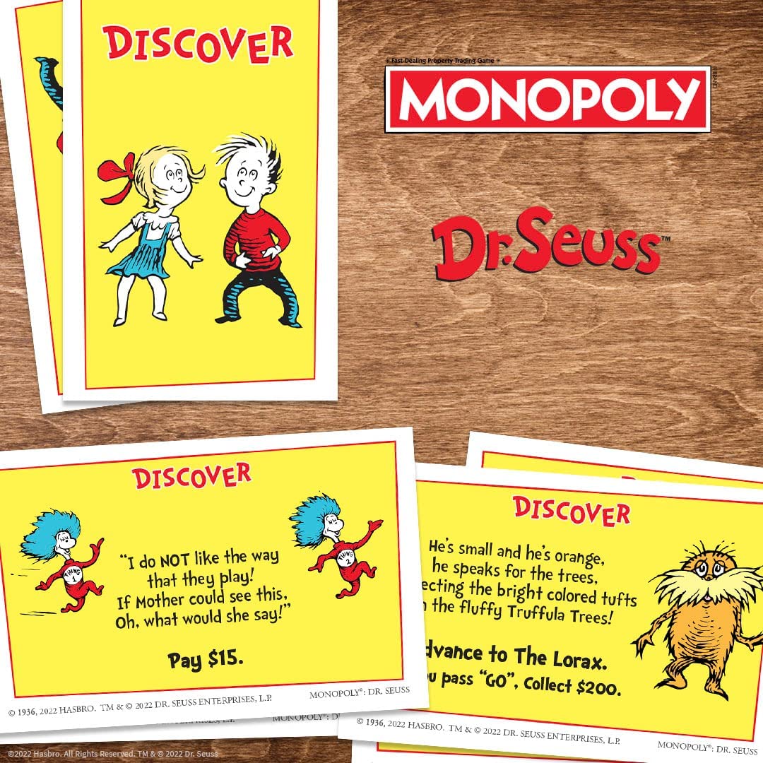USAOPOLY Monopoly Dr. Seuss Flowers serve as houses to expand properties in the game.
