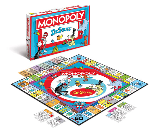 USAOPOLY Monopoly Dr. Seuss tokens feature six whimsical pieces for interactive play.