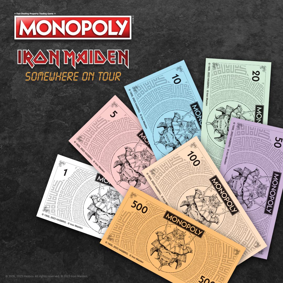 USAOPOLY Iron Maiden albatross token stands out in the lineup.