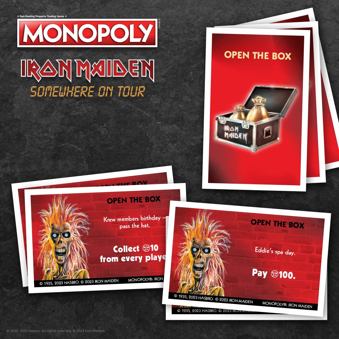 USAOPOLY Iron Maiden Wasted Years computer token highlights unique play options.