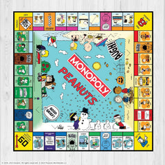 USAOPOLY Monopoly Peanuts game board showcases beloved comic strip scenes